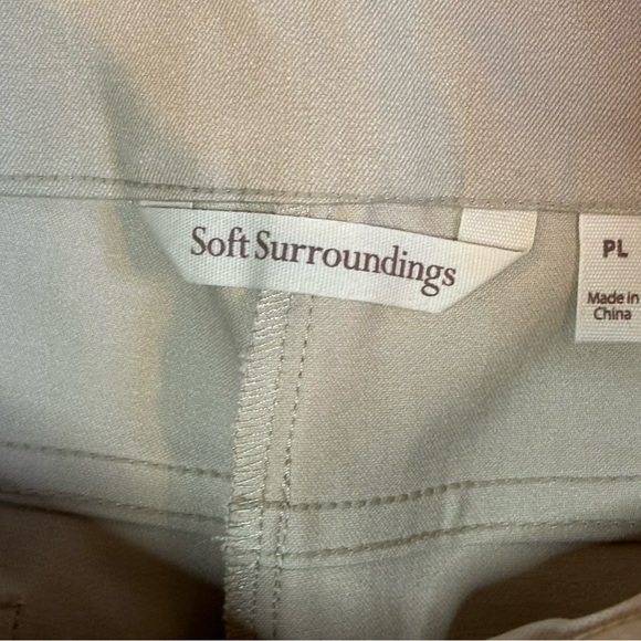 NWT Soft Surroundings Crop Pants Tan PL or Petite Large - Picture 7 of 9